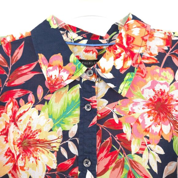 Talbots floral button down Size M 100% cotton - Picture 5 of 9